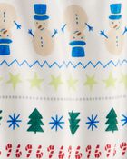 Kid Christmas Fair Isle Cotton Long-Sleeve Snug Fit 2-Piece pyjamas - Green/White, image 2 of 4 slides